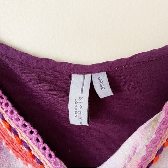 Bl^nk London Anthropologie | Areena Tie Dye Tank Top Pink Purple Boho Large - Picture 6 of 7